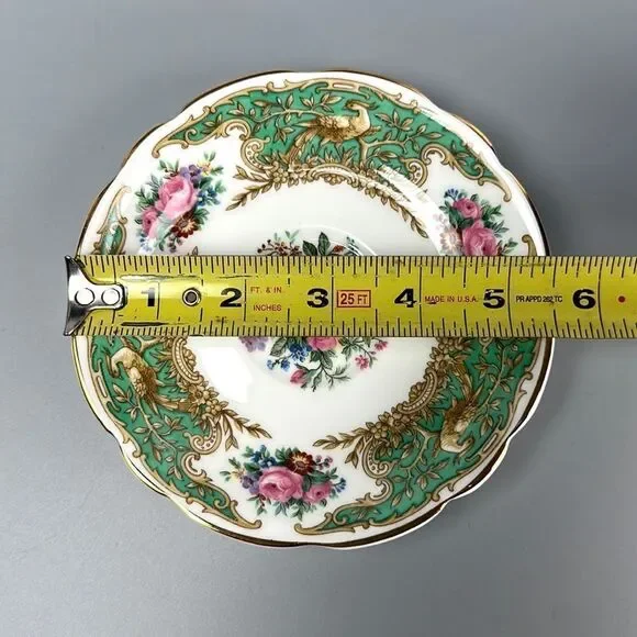 Vintage Coalport "MONTROSE Green" Tea Cup with Saucer Porcelain England - Picture 12 of 14